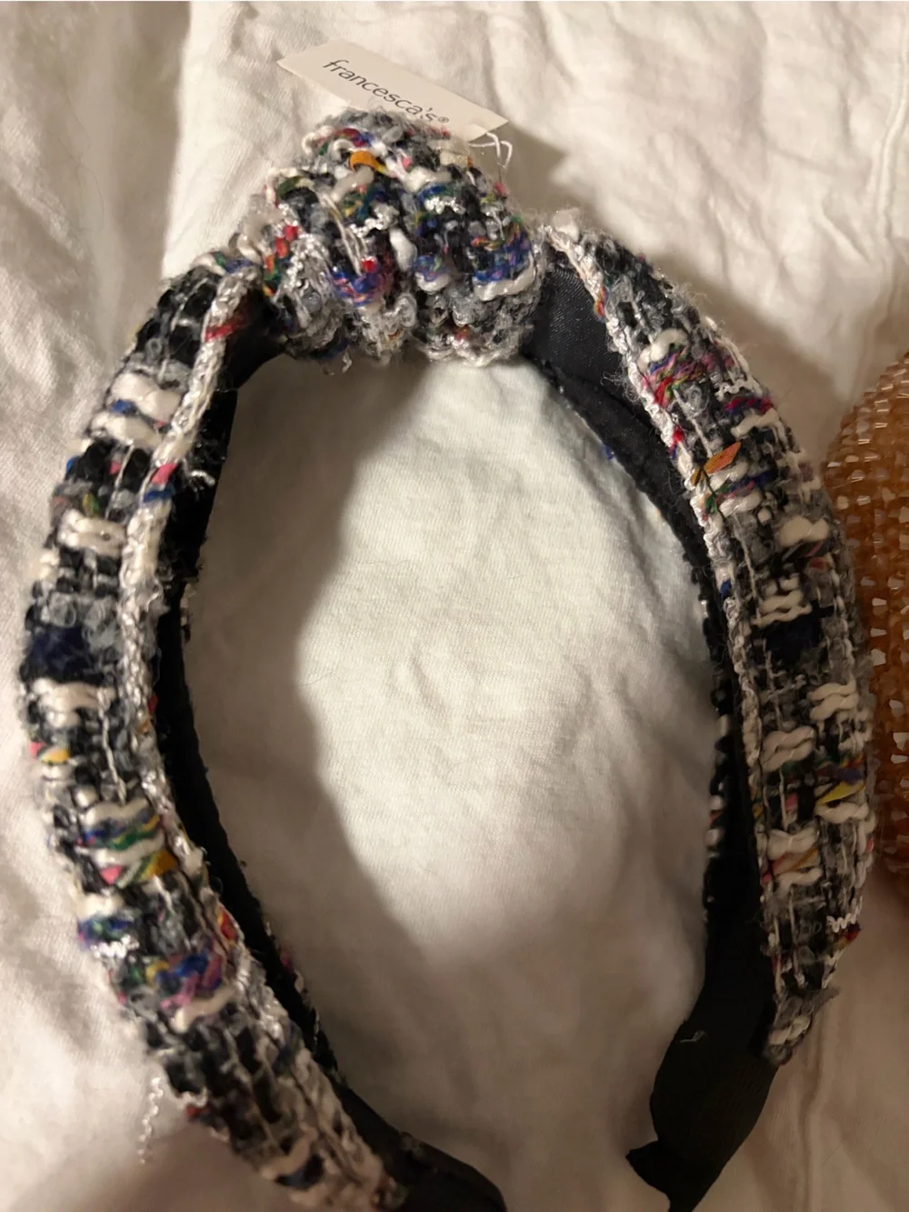 Francesca's Collections Amber Beaded & Multicolor Tweed Headbands